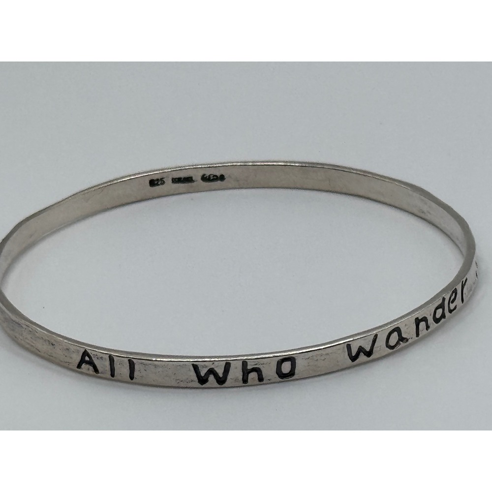 Didae Sterling Silver Bangle Bracelet All Who Wander Are Not Lost Israel READ